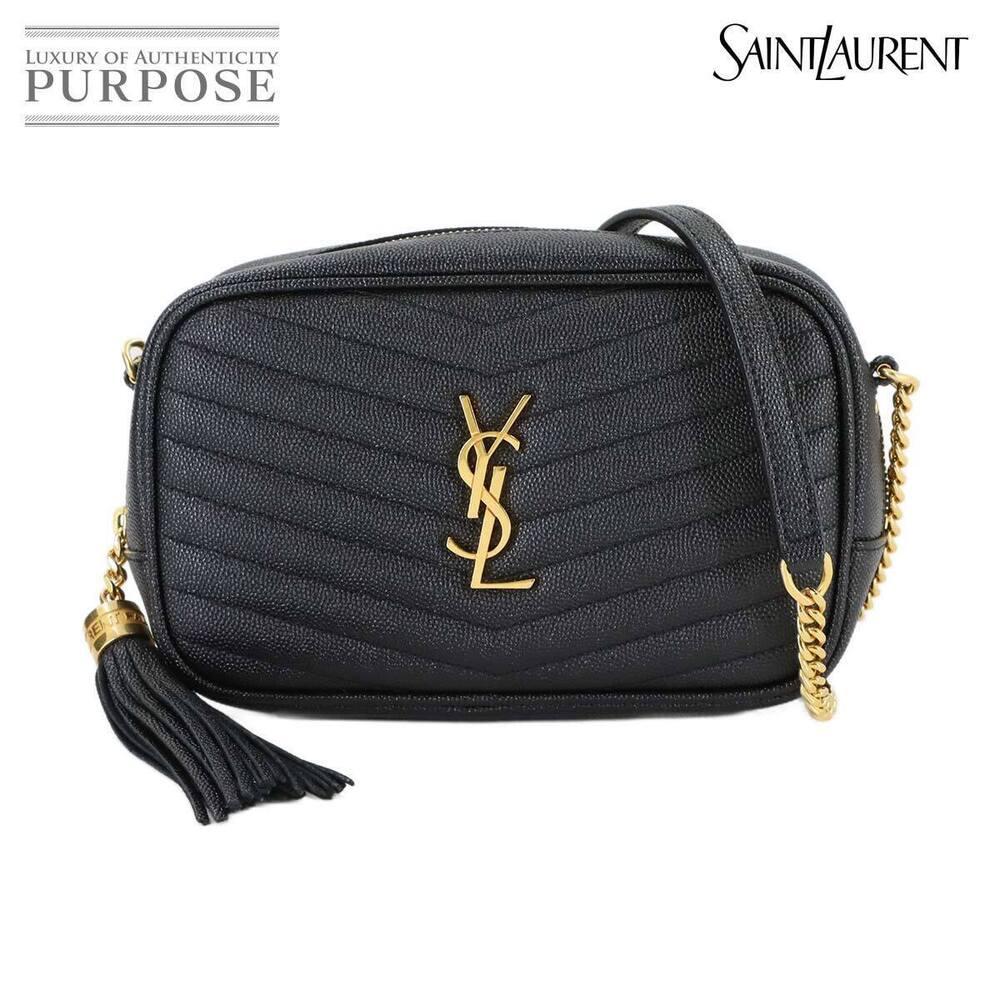 Saint Laurent Lou Chain Shoulder Bag Leather Black
